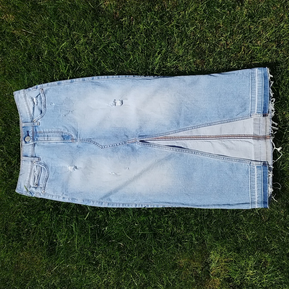 EXPRESS High Waist Midi Denim Skirt (NWOT)